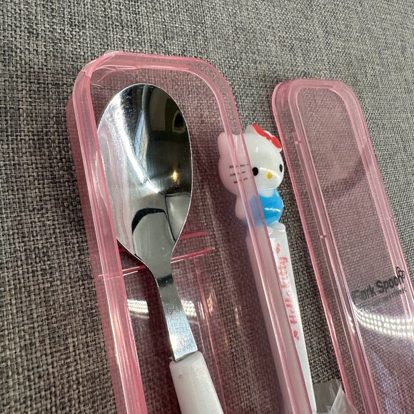 NEW!‎ Hello Kitty Tableware Spoon & Fork W/ Box Cute Gift Birthday Collection - Picture 6 of 8